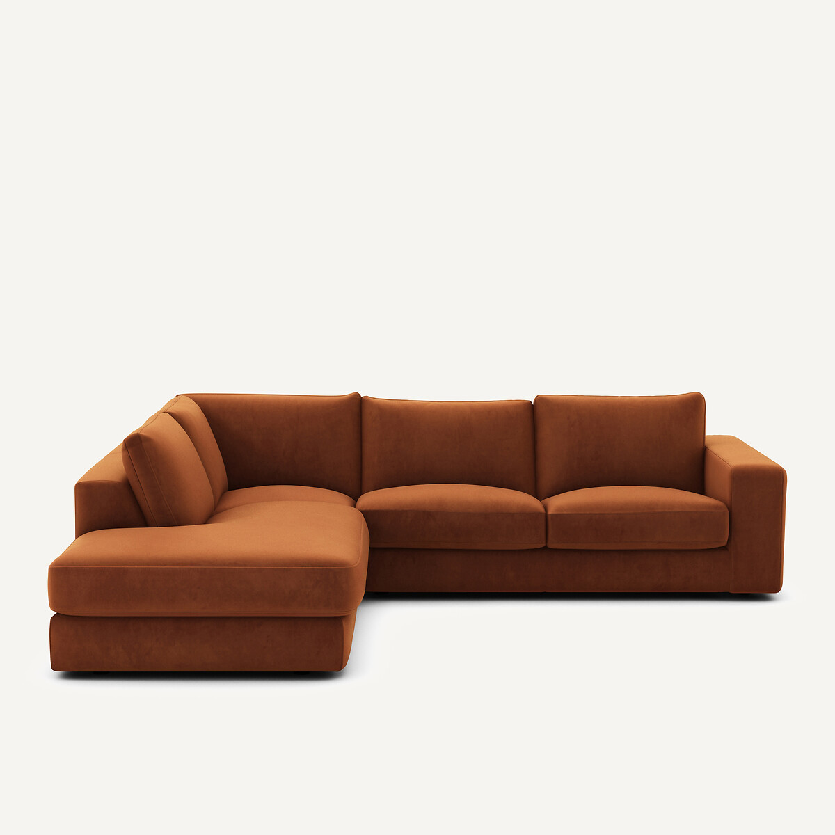 Γωνιακός καναπές από βελούδο Μ233xΠ282xΥ78cm