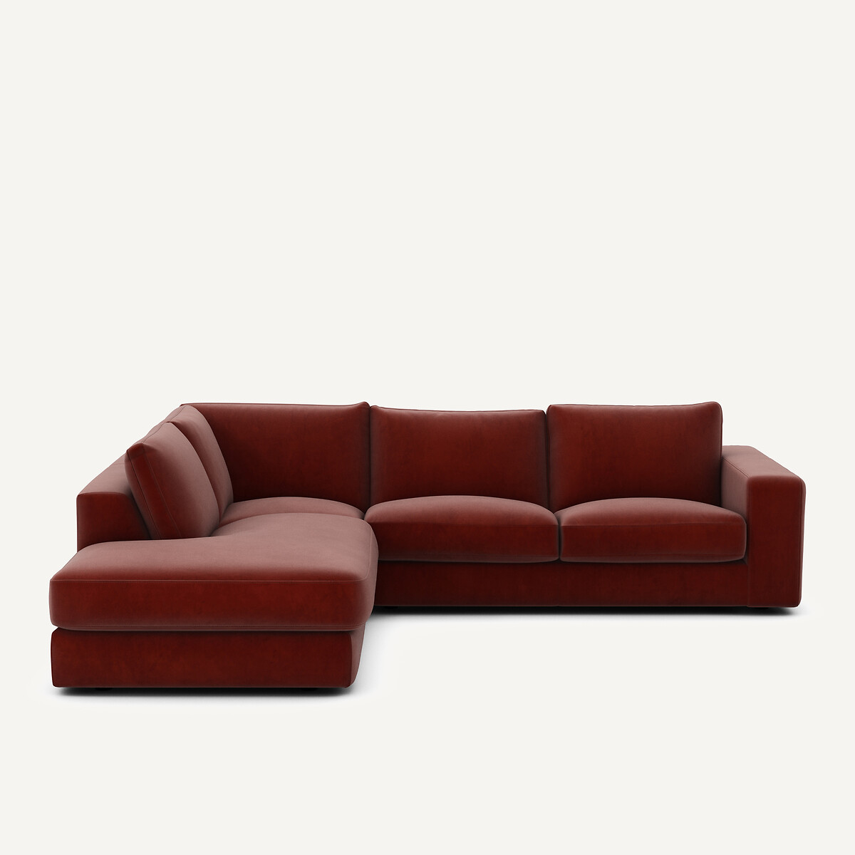 Γωνιακός καναπές από βελούδο Μ233xΠ282xΥ78cm