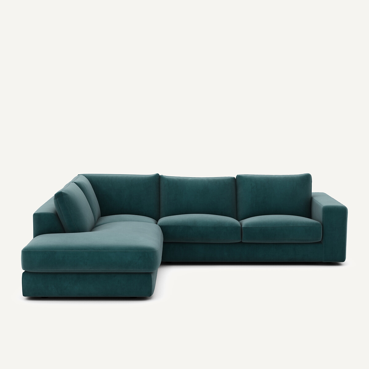 Γωνιακός καναπές από βελούδο Μ233xΠ282xΥ78cm