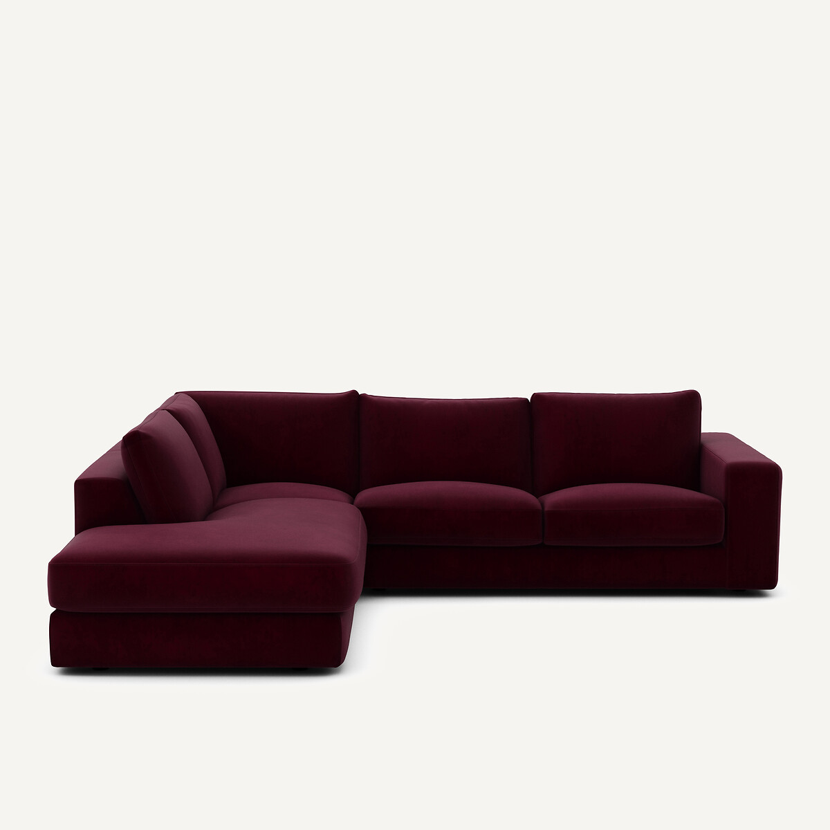 Γωνιακός καναπές από βελούδο Μ233xΠ282xΥ78cm