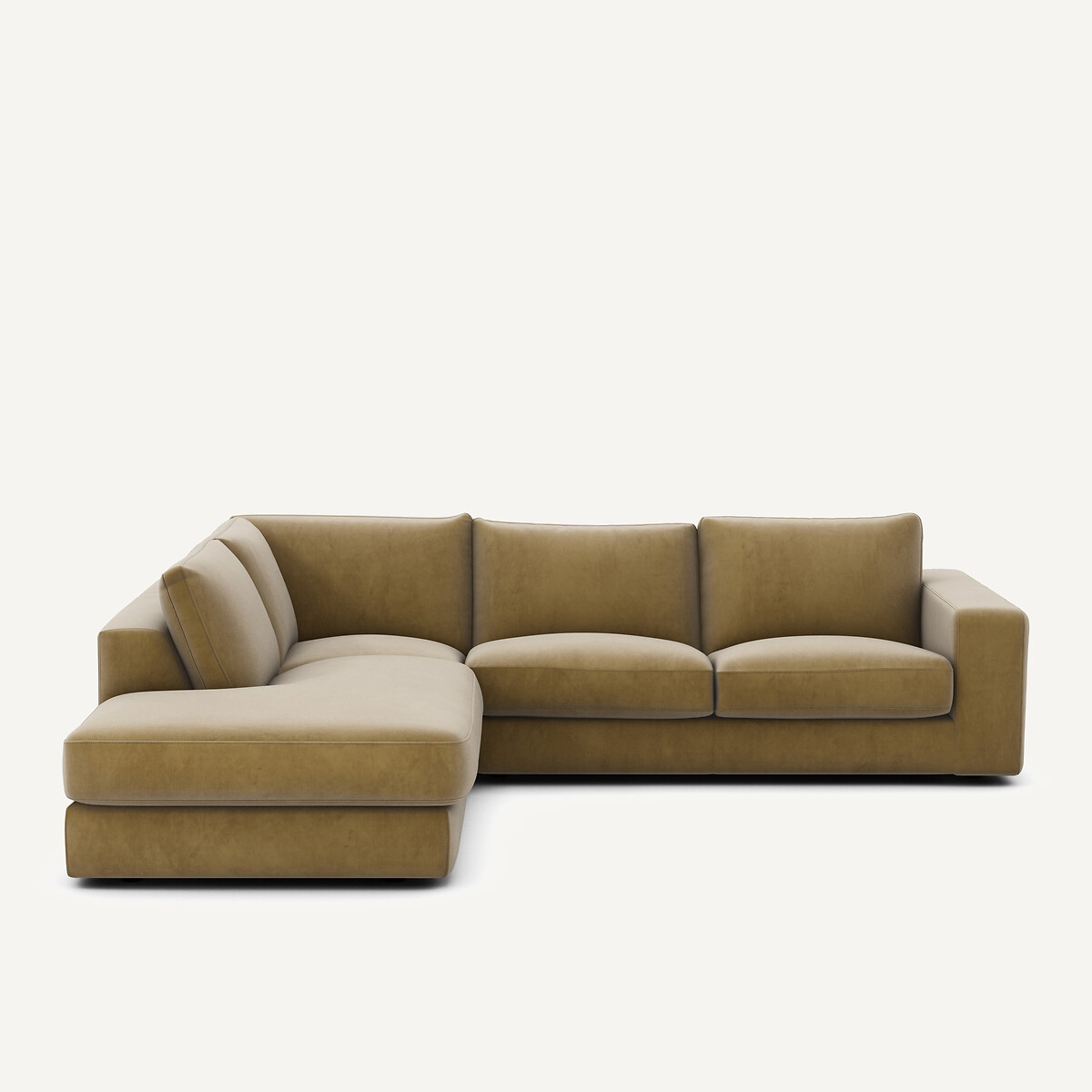 Γωνιακός καναπές από βελούδο Μ233xΠ282xΥ78cm