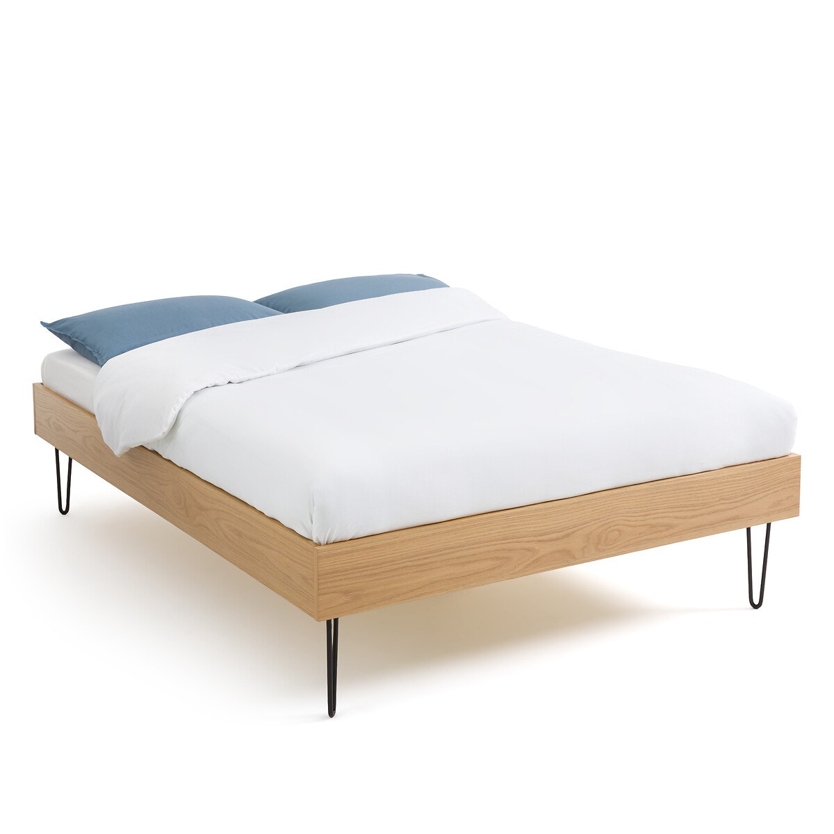Κρεβάτι με τάβλες από καπλαμά ξύλου δρυ, Cleon