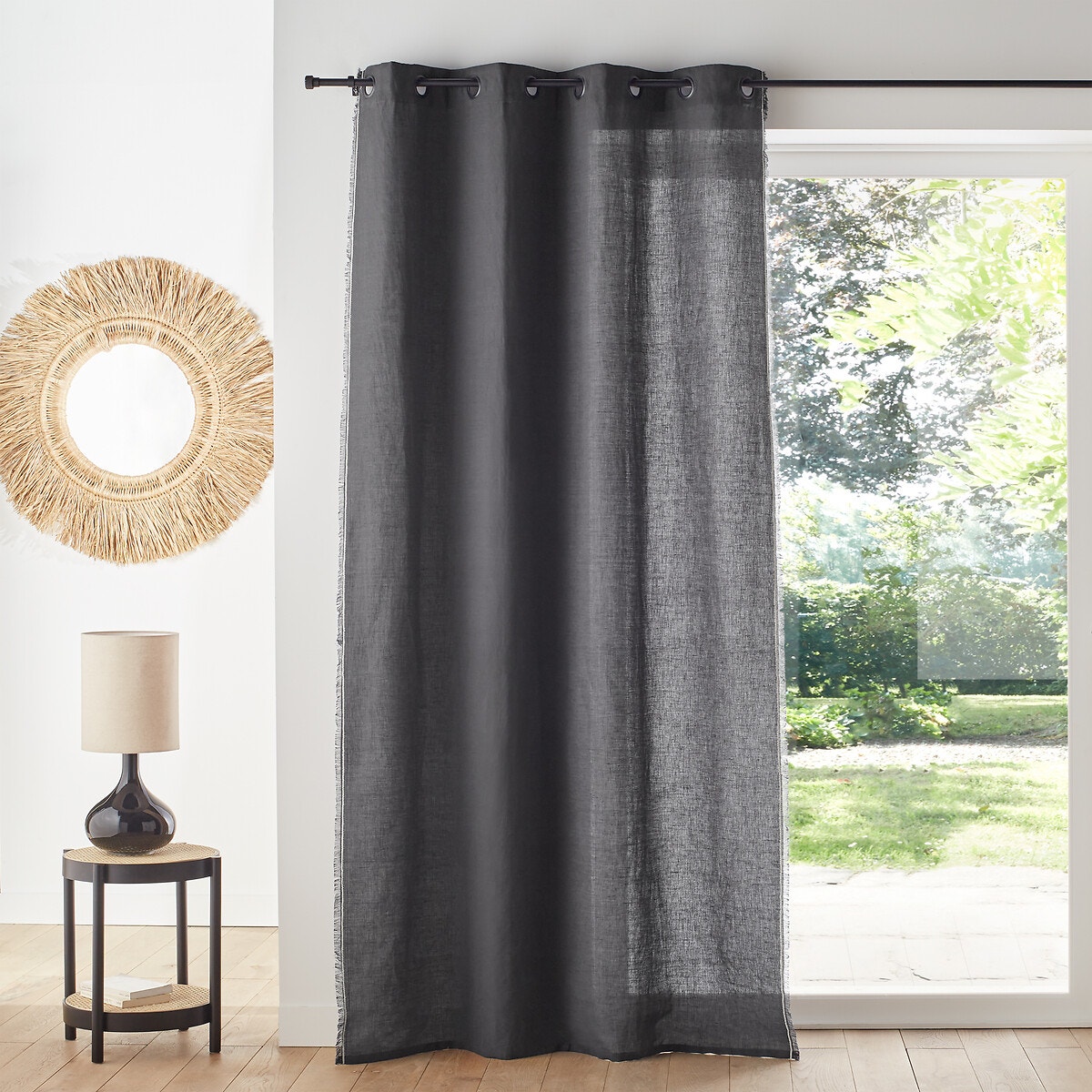Κουρτίνα με καψούλια από βαμβάκι λινό 250x140 cm