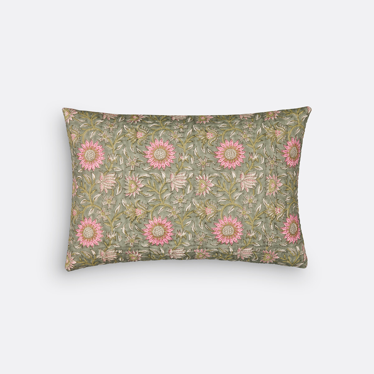 Βαμβακερή θήκη για μαξιλαράκι με block-printing 60x40 cm