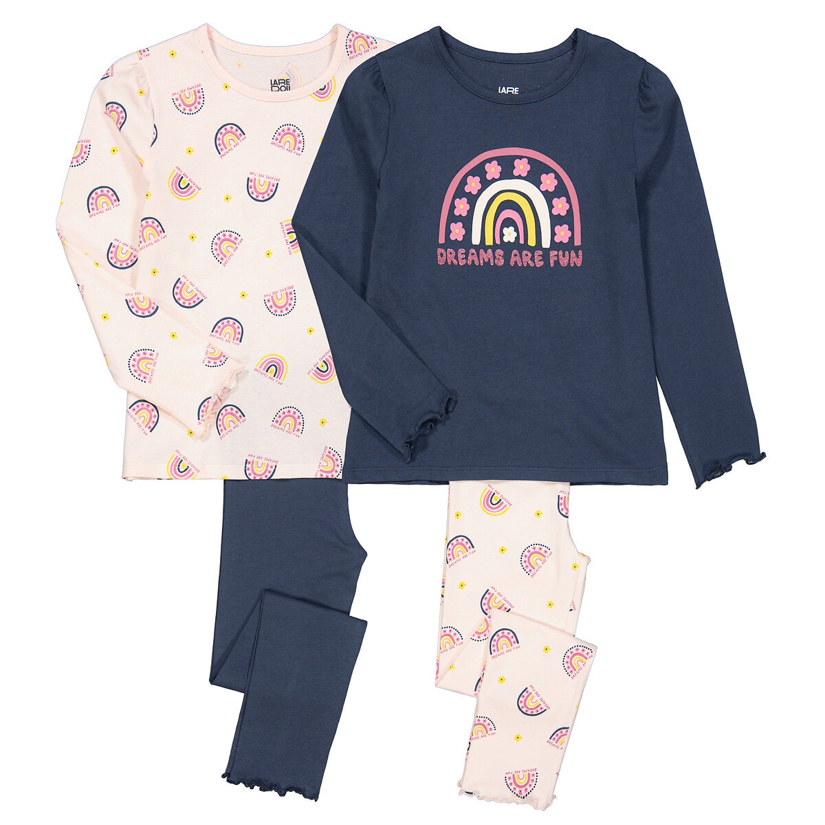 Μόδα > Παιδικά > Κορίτσι > Πιτζάμες, νυχτικά Σετ 2 πιτζάμες με σχέδιο ουράνιο τόξο