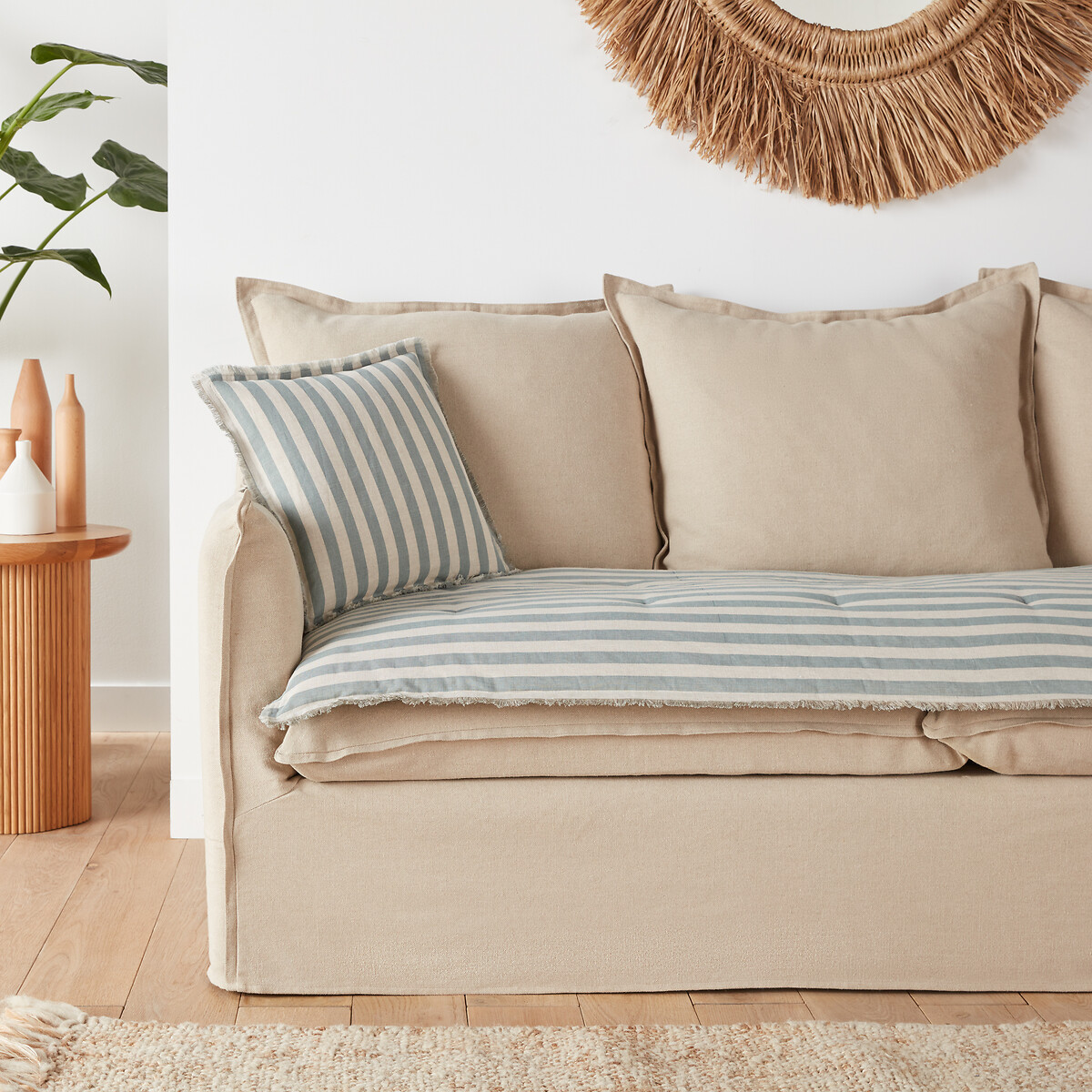 La Redoute Interieurs Στρώμα καναπέ από λινό και βαμβάκι 60x180 cm