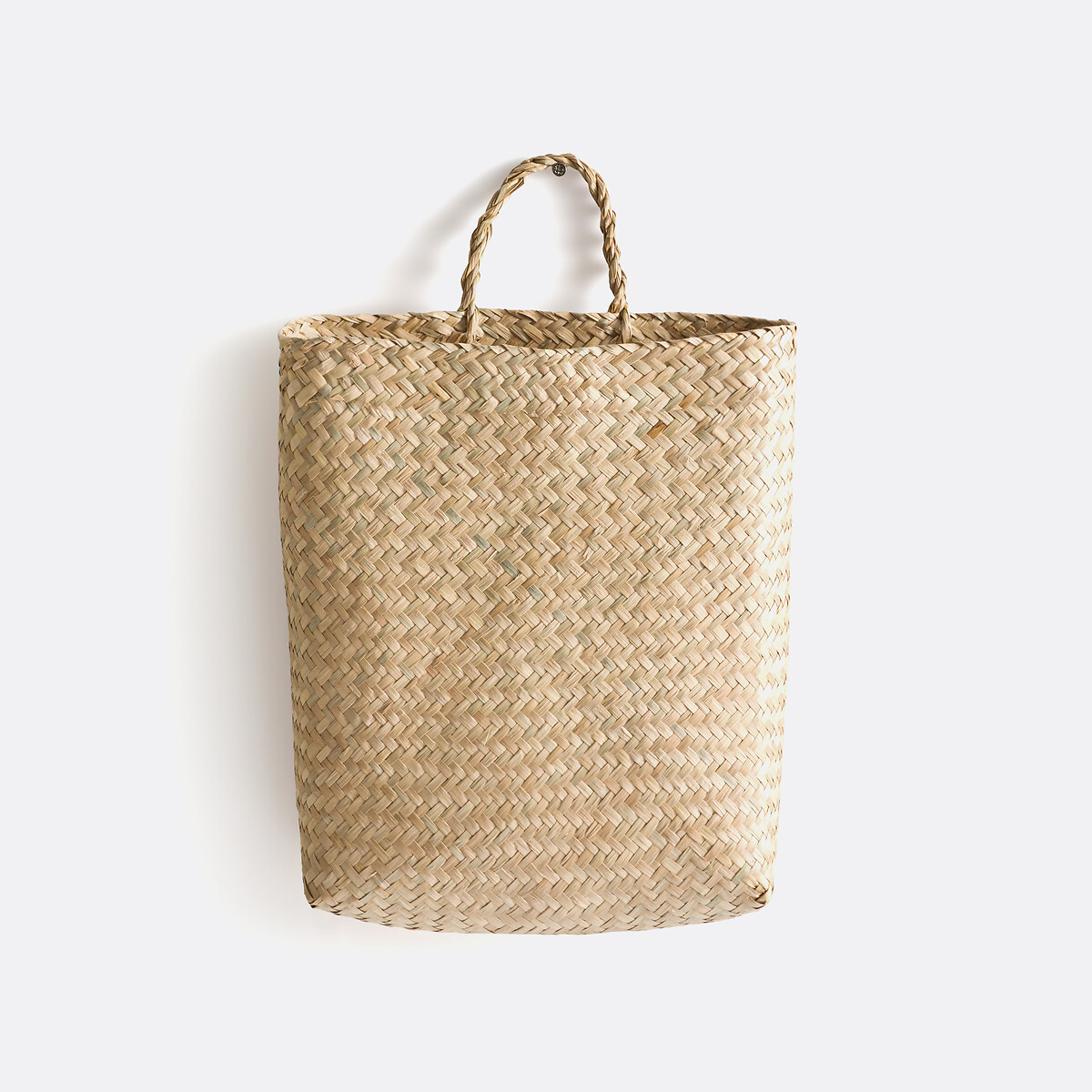 Καλάθι τοίχου από πλεγμένη ψάθα Μ7xΠ25xΥ38cm