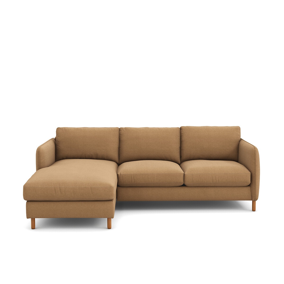 Γωνιακός αριστερός καναπές-κρεβάτι από πολυέστερ με μελανζέ όψη Μ95xΠ240xΥ86cm