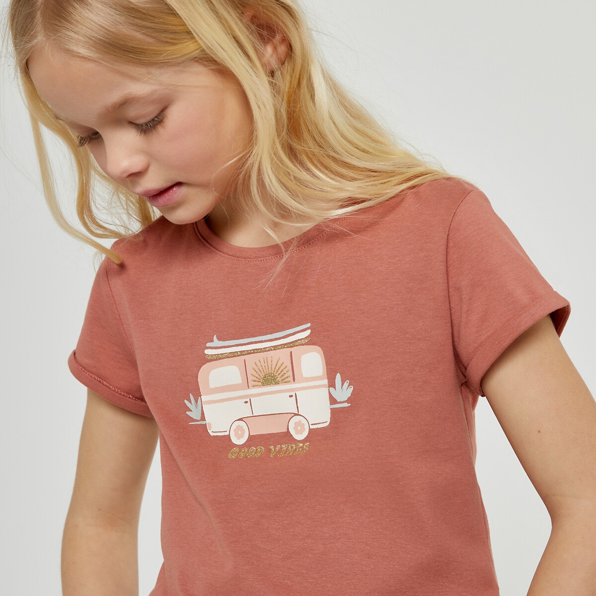 Μόδα > Παιδικά > Κορίτσι > T-shirt, αμάνικες μπλούζες > Κοντομάνικες μπλούζες Κοντομάνικο T-shirt με στάμπα μπροστά