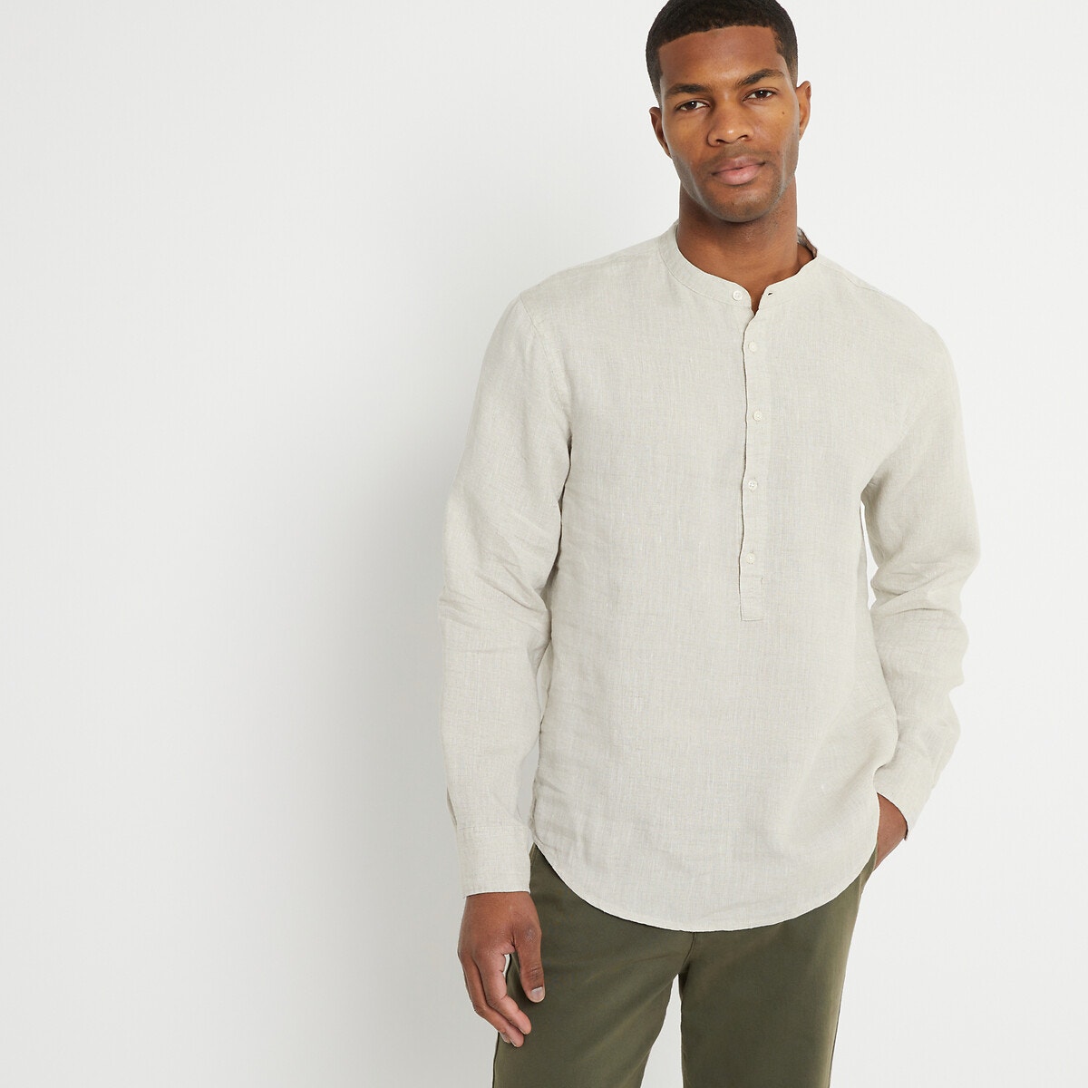 La Redoute Collections Ίσιο πουκάμισο με μάο γιακά