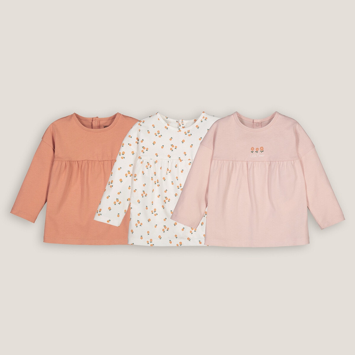 La Redoute Collections Σετ 3 μπλούζες με μακριά μανίκια