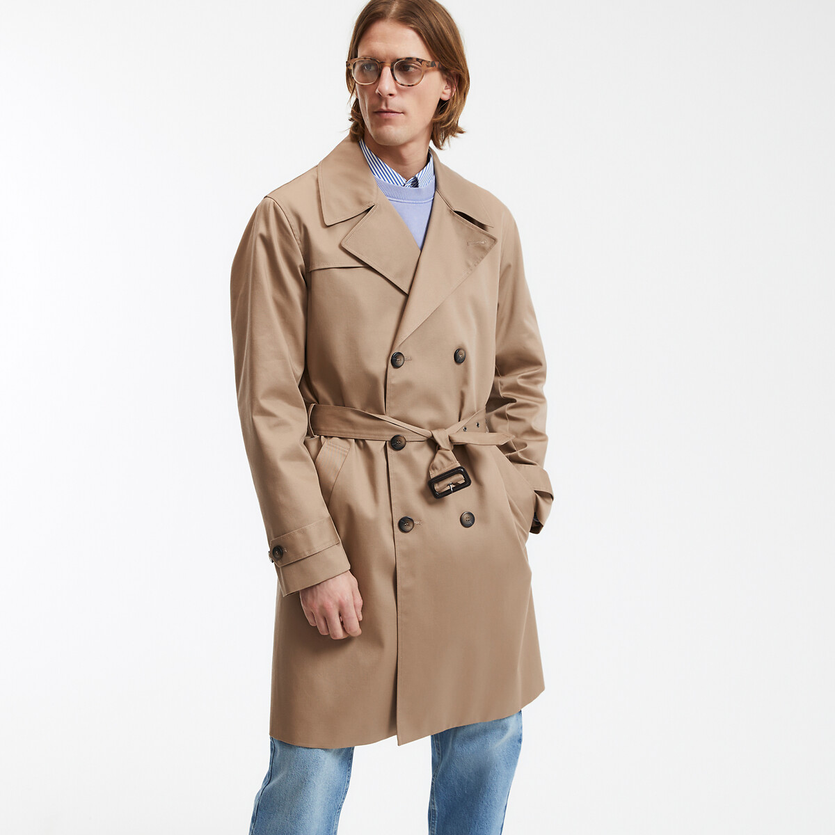 La Redoute Collections Μίντι καμπαρντίνα με μυτερό γιακά