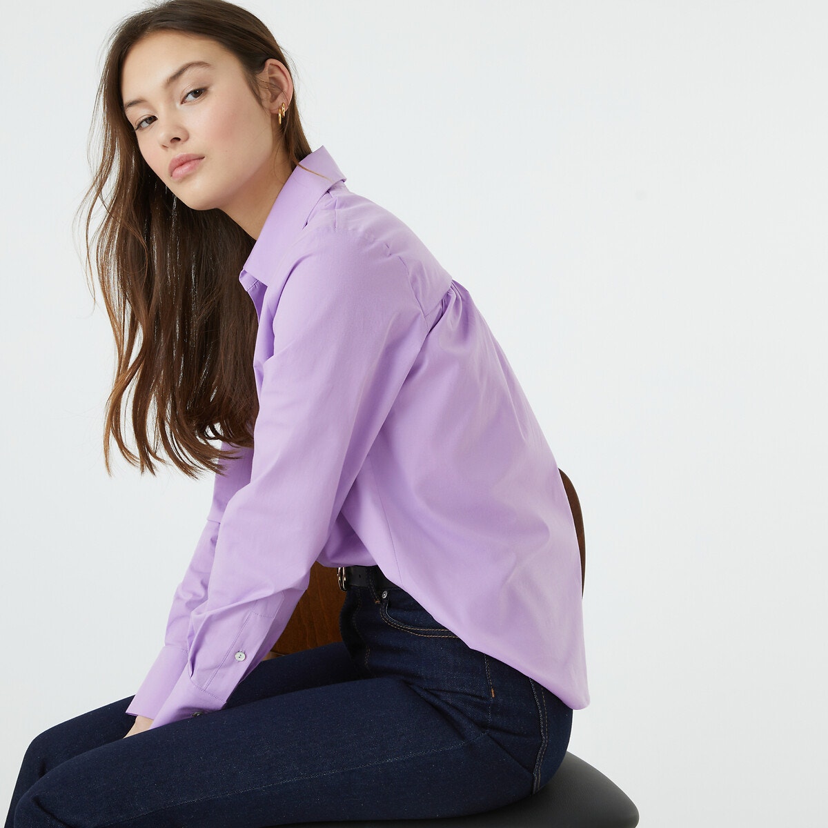 Μακρυμάνικη μπλούζα σε στυλ πουκαμίσας