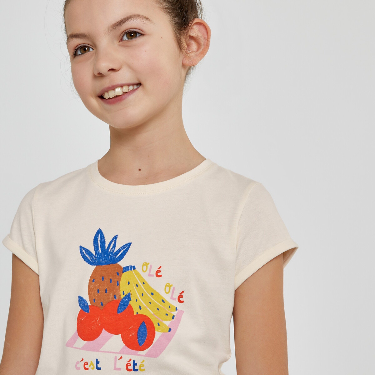 Μόδα > Παιδικά > Κορίτσι > T-shirt, αμάνικες μπλούζες > Κοντομάνικες μπλούζες Κοντομάνικο T-shirt με μοτίβο φρούτα
