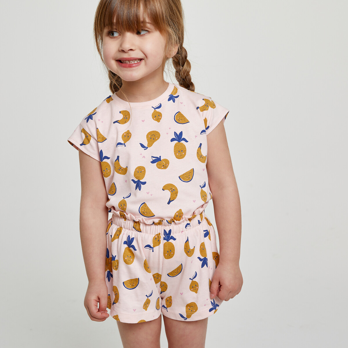 Μόδα > Βρεφικά > Βρεφικά 3 μηνών-3 ετών για κορίτσια > Σετ Σύνολο μπλούζα και σορτς με μοτίβο φρούτα