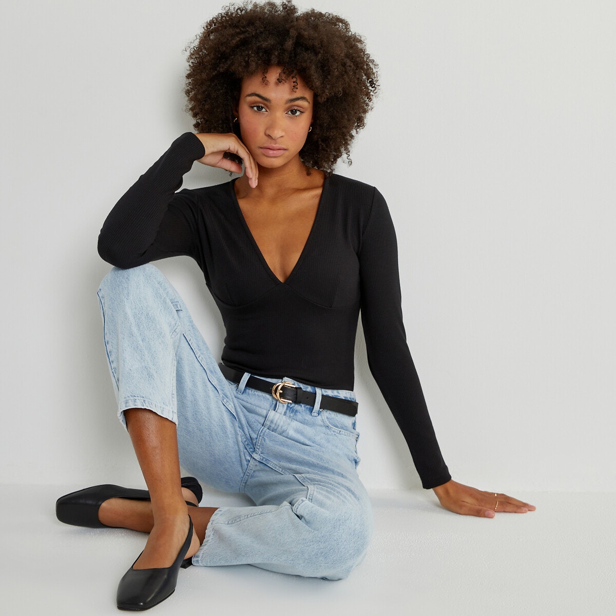 Μακρυμάνικο κορμάκι με V