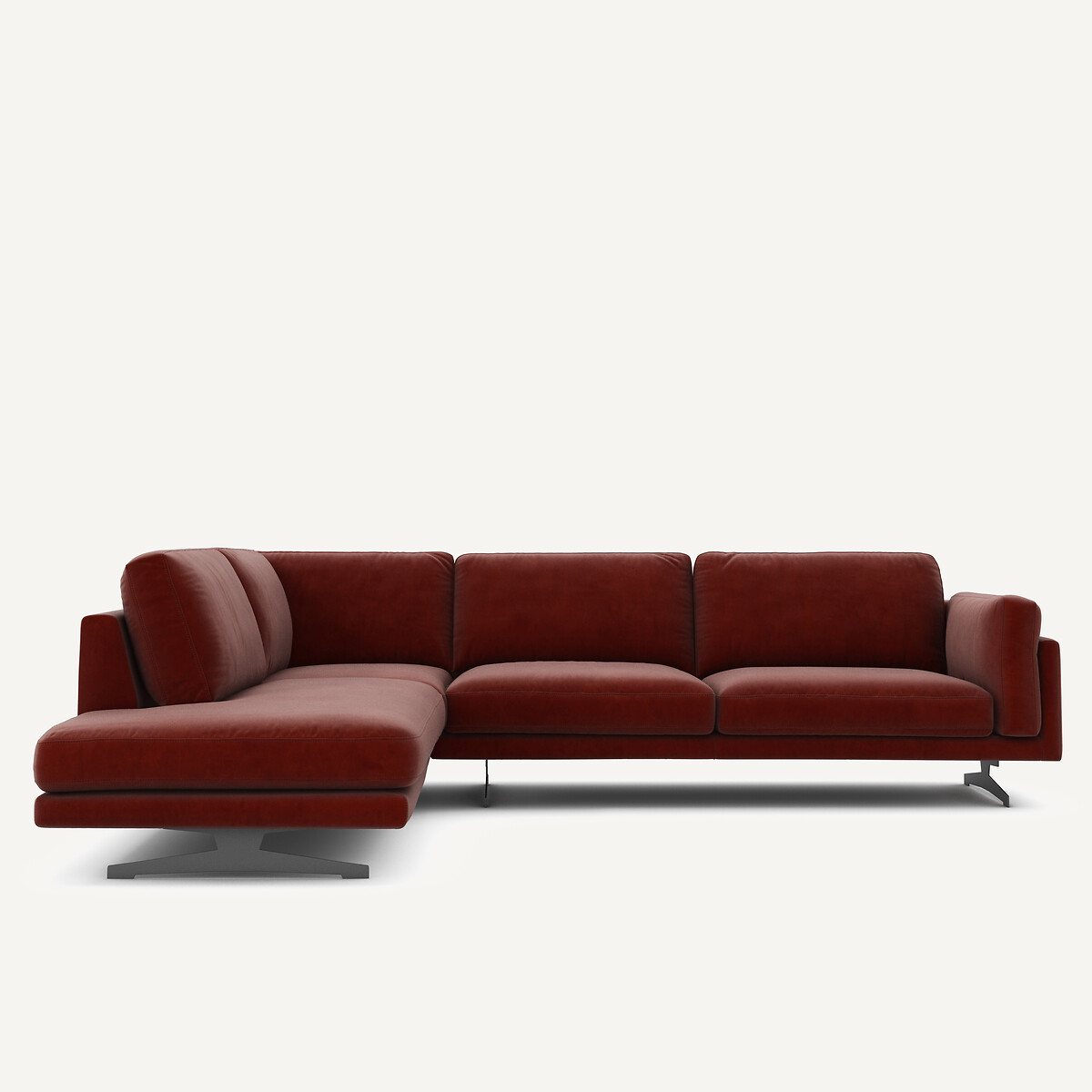 Γωνιακός καναπές από βελούδο Μ234xΠ289xΥ82cm