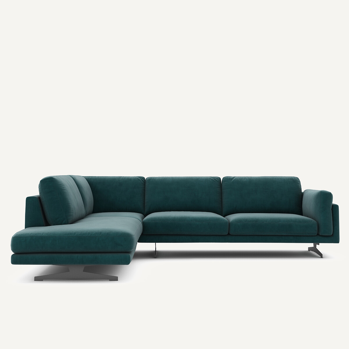 Γωνιακός καναπές από βελούδο Μ234xΠ289xΥ82cm