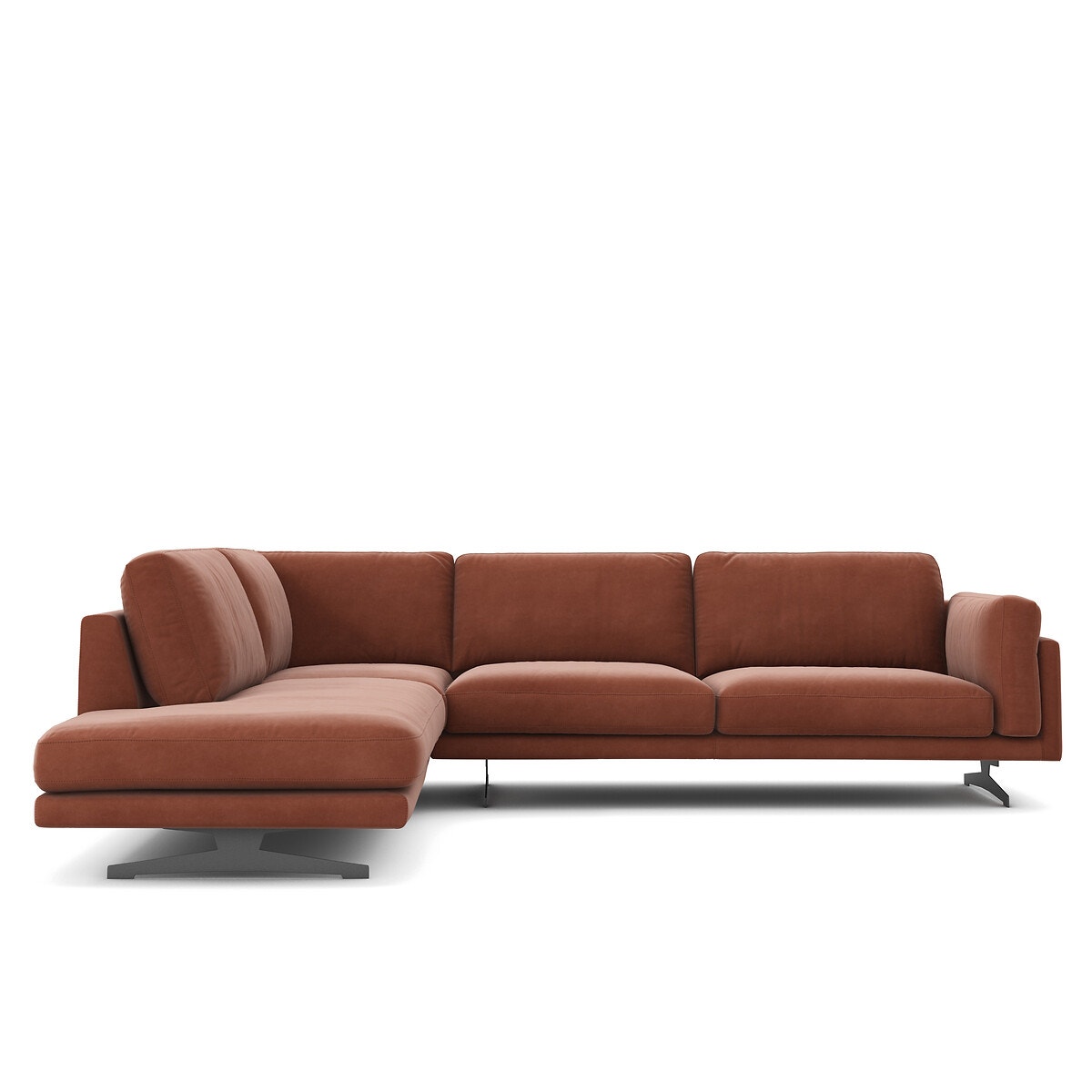 Γωνιακός καναπές από βελούδο Μ234xΠ289xΥ82cm