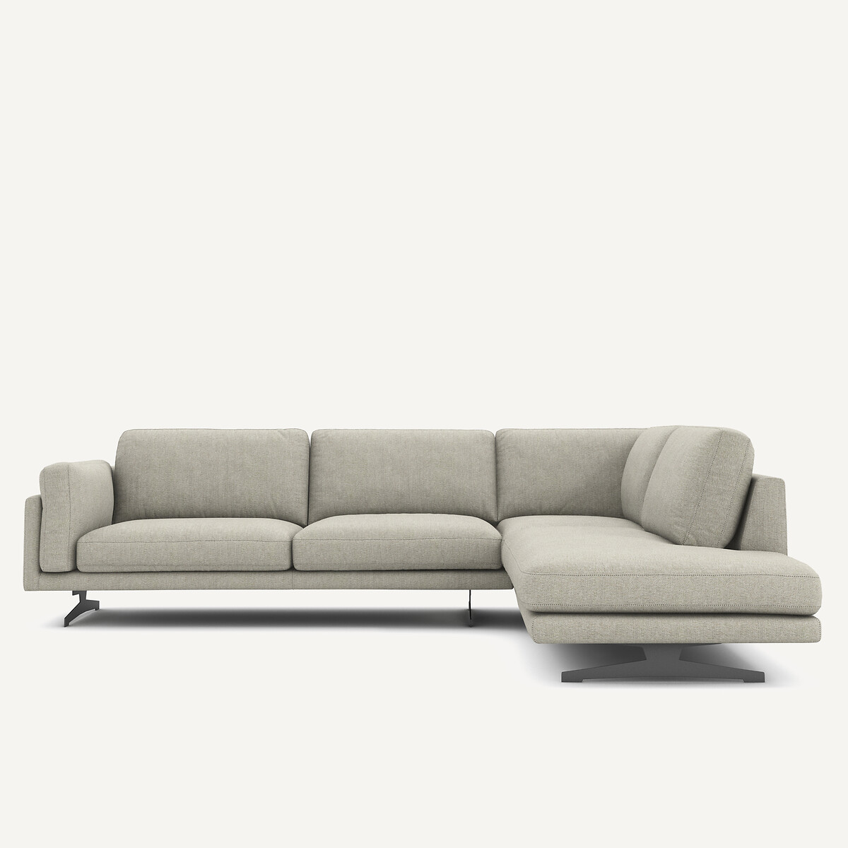 Γωνιακός καναπές με τουίντ ταπετσαρία Μ234xΠ289xΥ82cm