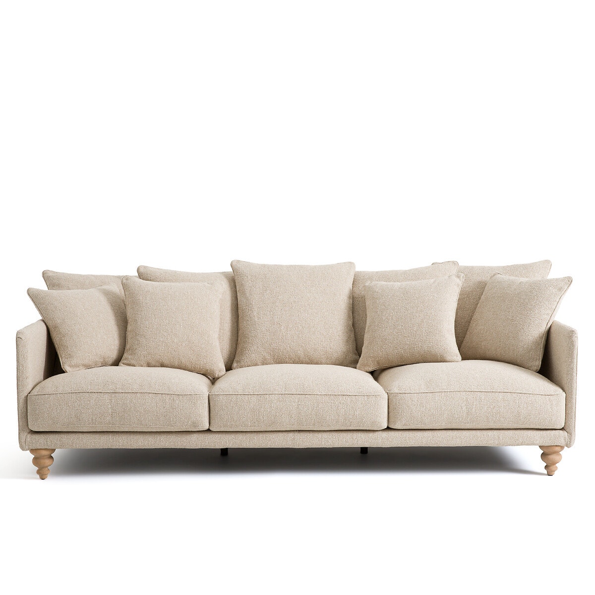 Καναπές με μπουκλέ ταπετσαρία Μ105xΠ198xΥ93cm