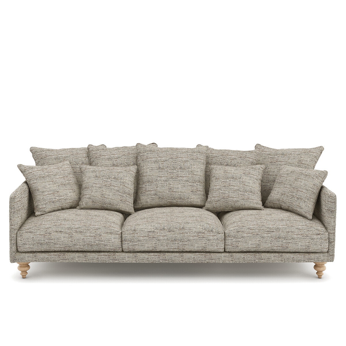 Καναπές με ταπετσαρία ψαροκόκκαλο Μ105xΠ198xΥ93cm