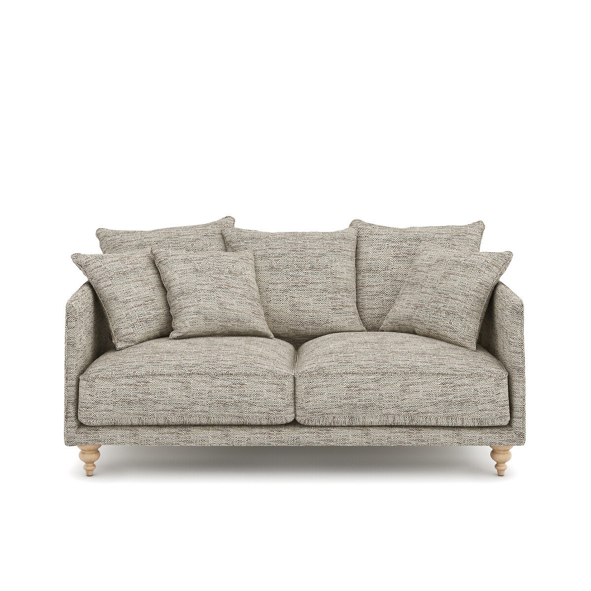 Καναπές με ταπετσαρία ψαροκόκκαλο Μ105xΠ178xΥ93cm