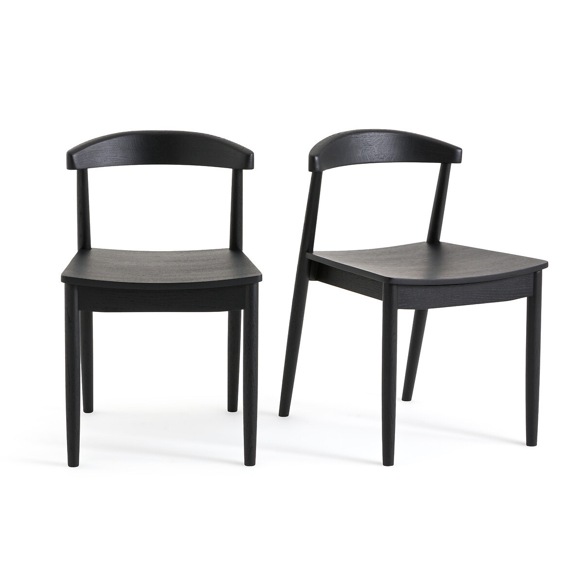 Σπίτι > Έπιπλα > Τραπεζαρία > Καρέκλες, σκαμπό, πάγκοι > Καρέκλες Σετ 2 καρέκλες από ξύλο δρυ σε μαύρο χρώμα