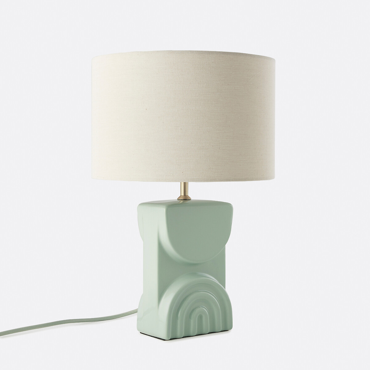 La Redoute Interieurs Επιτραπέζιο φωτιστικό από λινό και κεραμικό Μ28xΠ28xΥ41cm