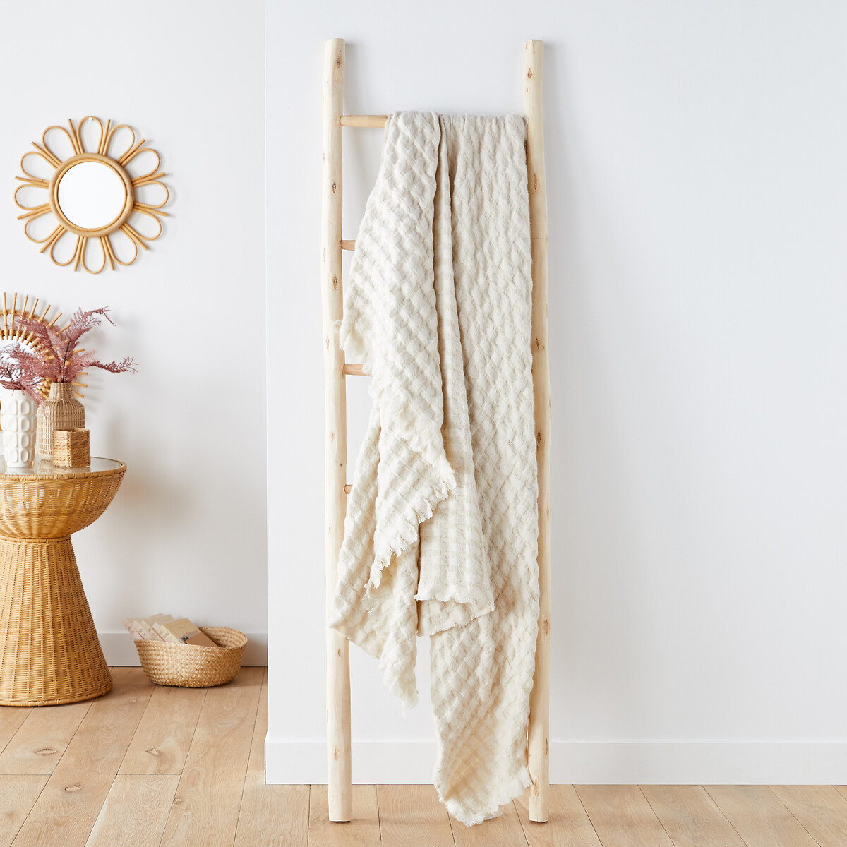 Ριχτάρι με μοτίβο σκακιέρας από 55% ανακυκλωμένο πολυέστερ 130x170 cm