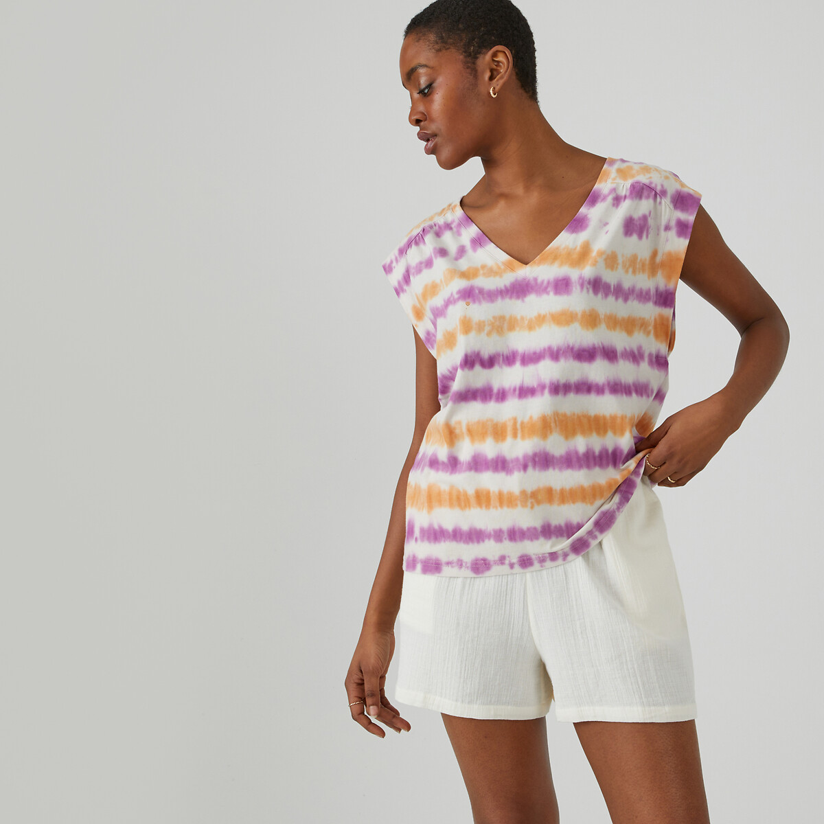 Μόδα > Γυναικεία > Ρούχα > T-shirt, αμάνικες μπλούζες > Αμάνικες μπλούζες Αμάνικη μπλούζα με μοτίβο tie & dye