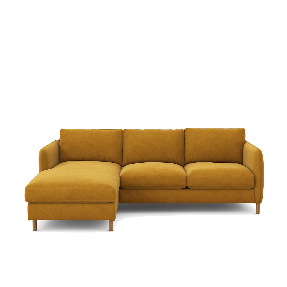 Γωνιακός αριστερός καναπές με βελούδινη ταπετσαρία Μ40900xΥ86cm