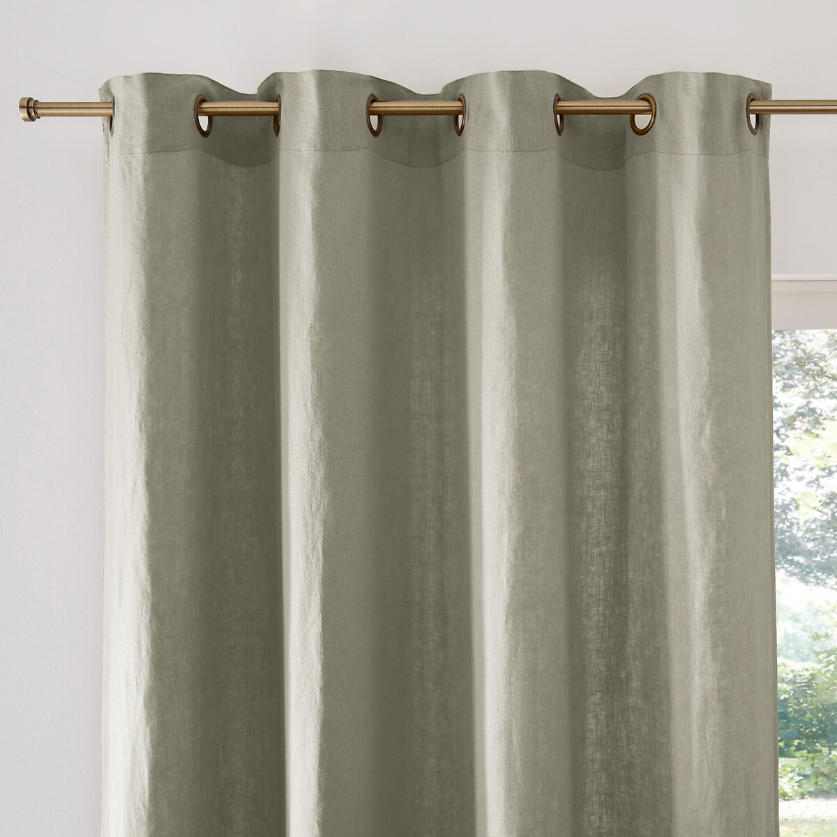 Κουρτίνα από λινό με καψούλια 250x140 cm