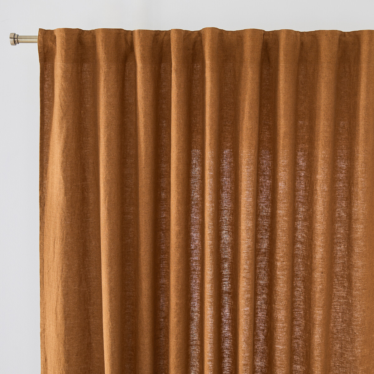 Λινή κουρτίνα με τρέσα και σούρες 140x250 cm