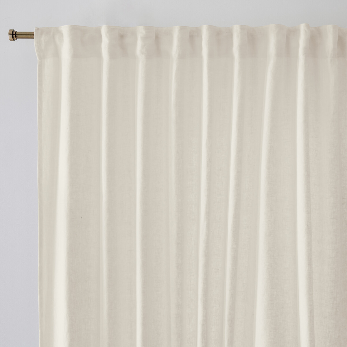 Λινή κουρτίνα με τρέσα και σούρες 250x140 cm