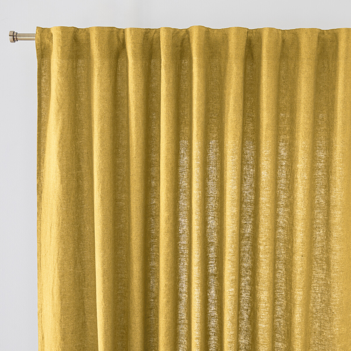 Λινή κουρτίνα με τρέσα και σούρες 140x250 cm
