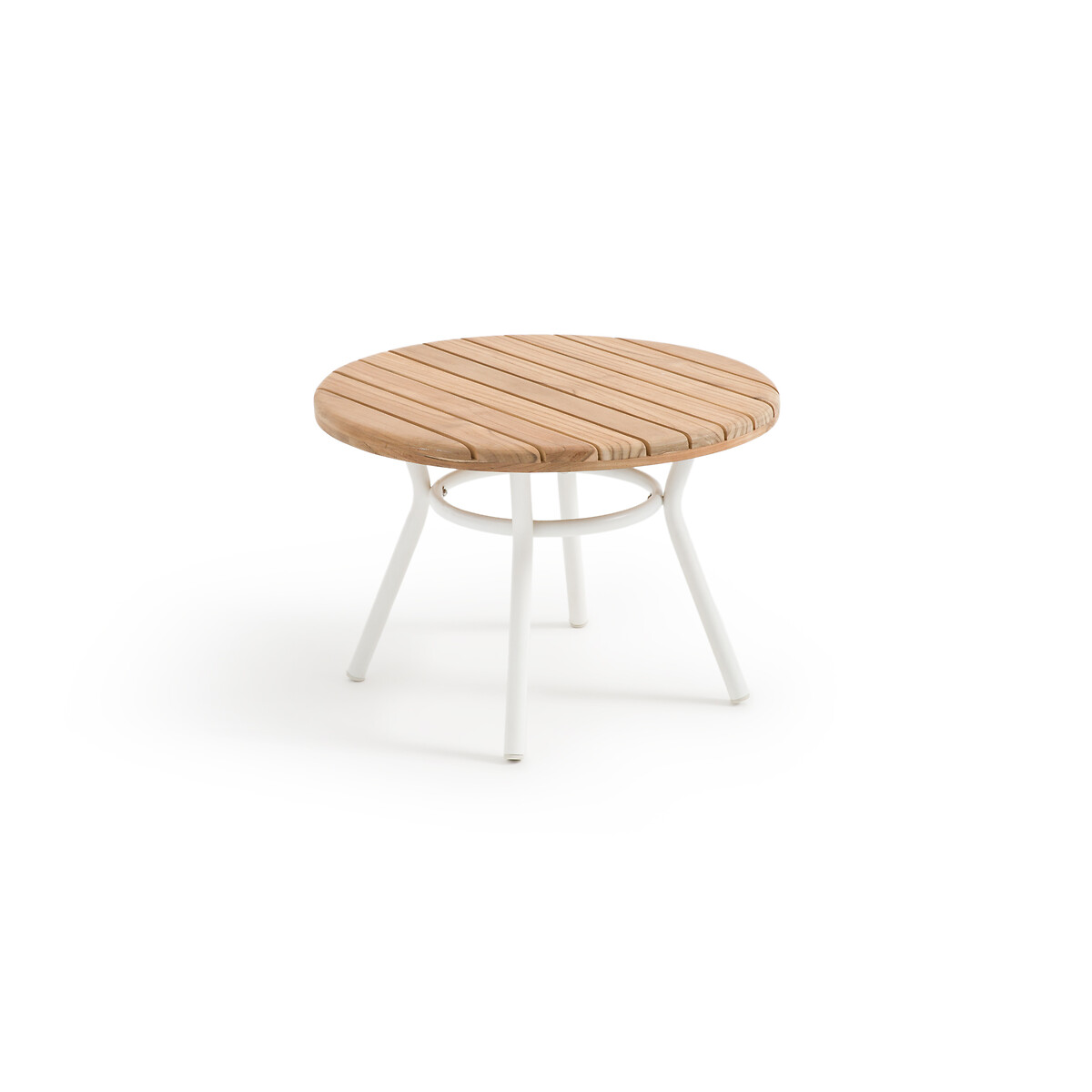 La Redoute Interieurs Χαμηλό τραπεζάκι κήπου από αλουμίνιο/μασίφ ξύλο teak Μ58xΠ58xΥ41cm