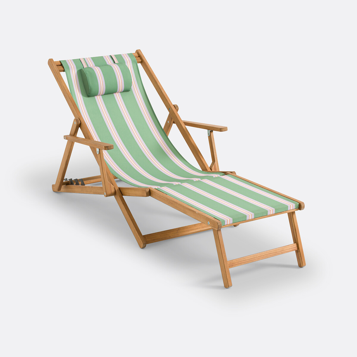 La Redoute Interieurs Μακριά σεζλόνγκ από ξύλο ακακίας και ύφασμα Μ156xΠ69xΥ87cm