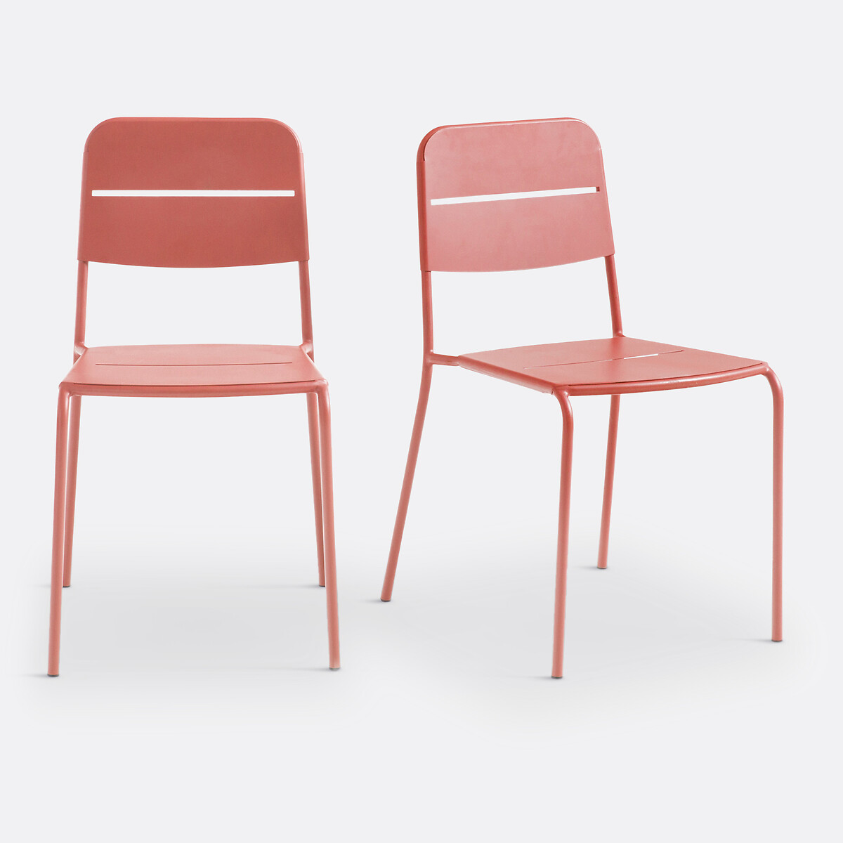 Σετ 2 μεταλλικές καρέκλες κήπου Μ50xΠ45xΥ80cm