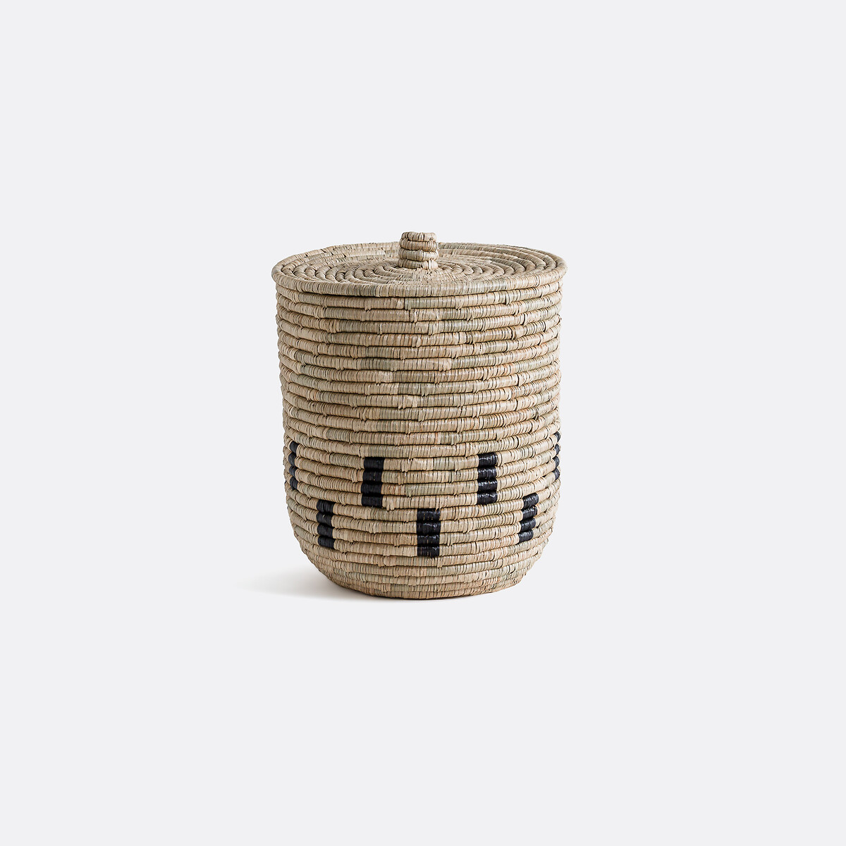 Καλάθι με καπάκι από ψάθα Δ45 εκ. Μ45xΠ45xΥ62cm