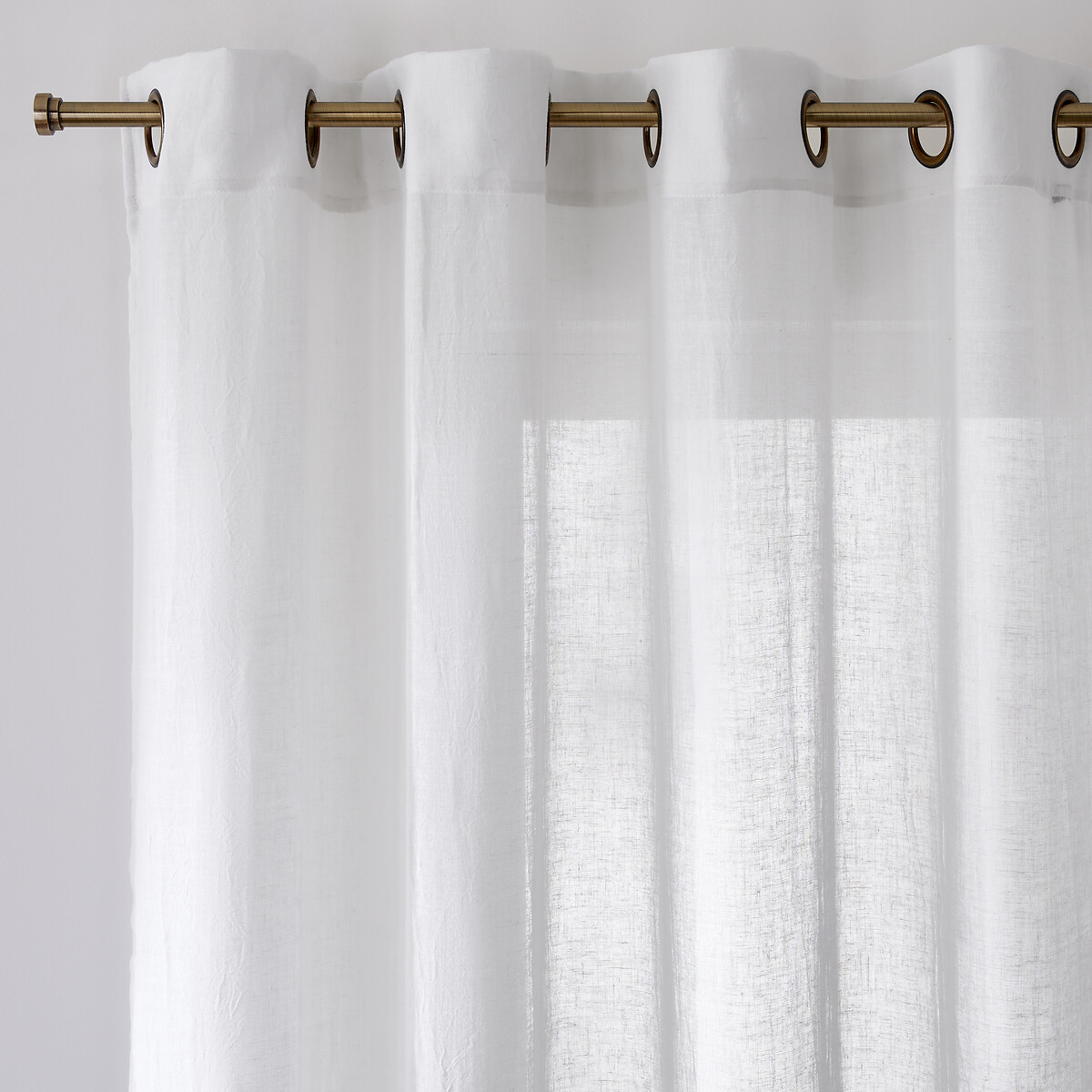Κουρτίνα με καψούλια από πολυέστερ και λινό 180x135 cm