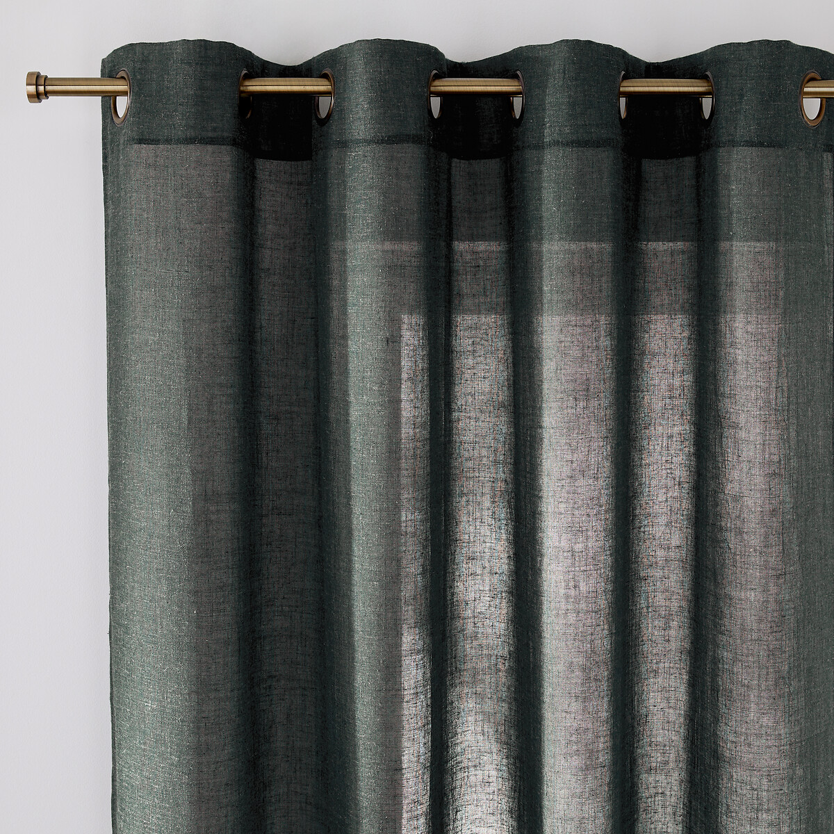 Κουρτίνα με καψούλια από πολυέστερ και λινό 180x135 cm