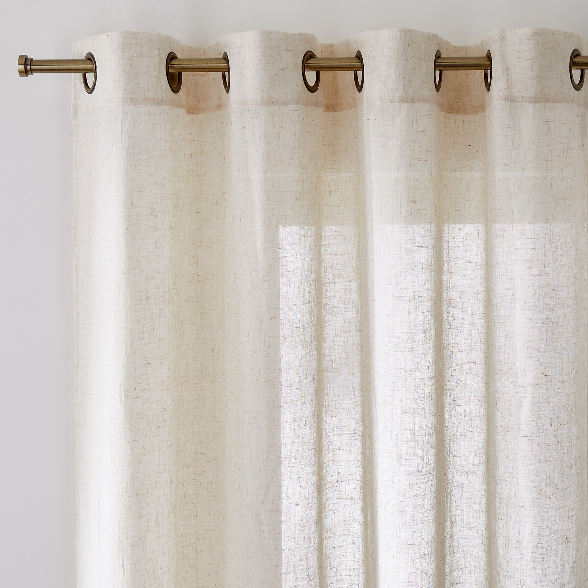 Κουρτίνα με καψούλια από πολυέστερ και λινό 180x135 cm
