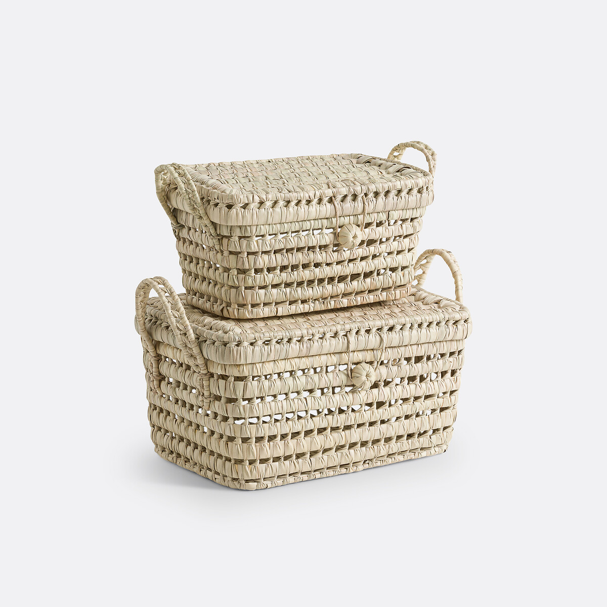 La Redoute Interieurs Σετ 2 μπαούλα από φύλλα φοίνικα Μ45xΠ40xΥ50cm