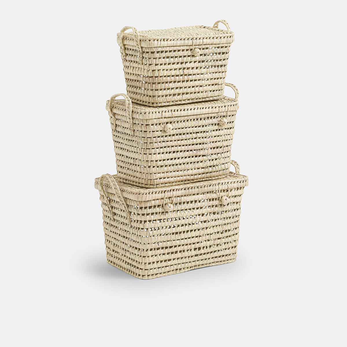 La Redoute Interieurs Σετ 3 μπαούλα από φύλλα φοίνικα Π35xΥ17cm