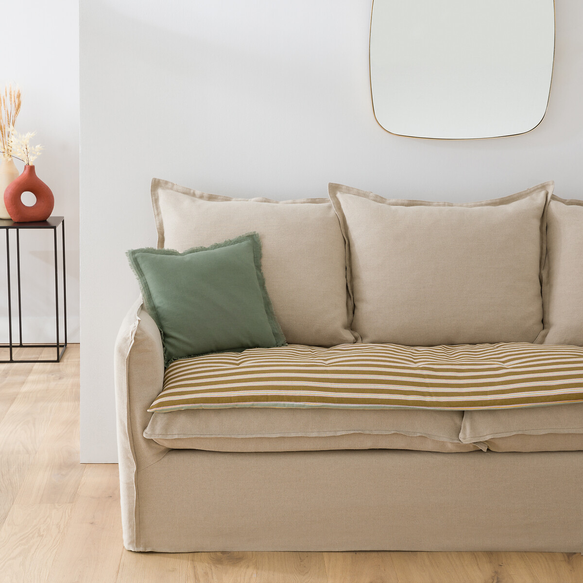 La Redoute Interieurs Στρώμα καναπέ από λινό και βαμβάκι 60x180 cm