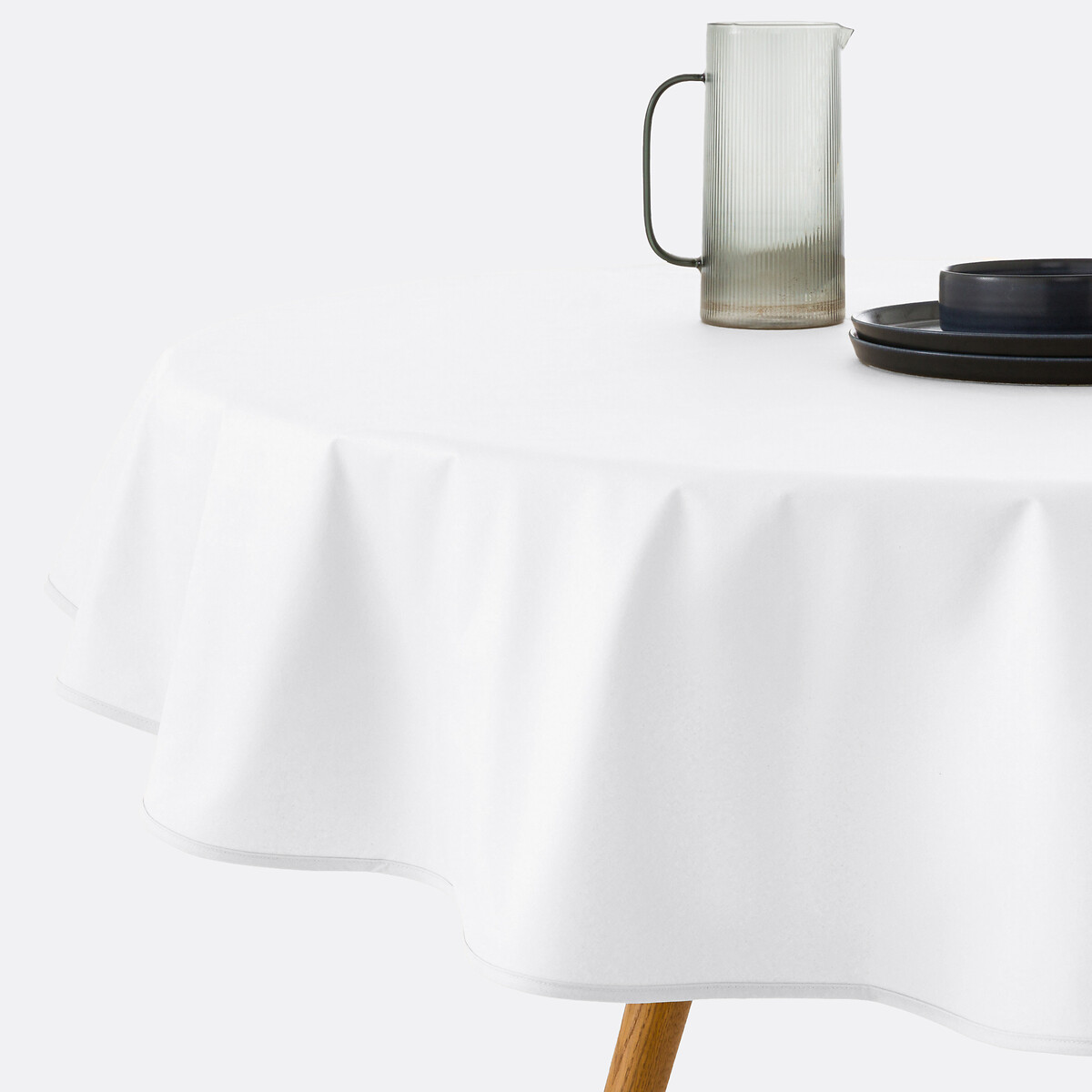 Βαμβακερό στρογγυλό τραπεζομάντηλο με απαλή υφή 160 cm