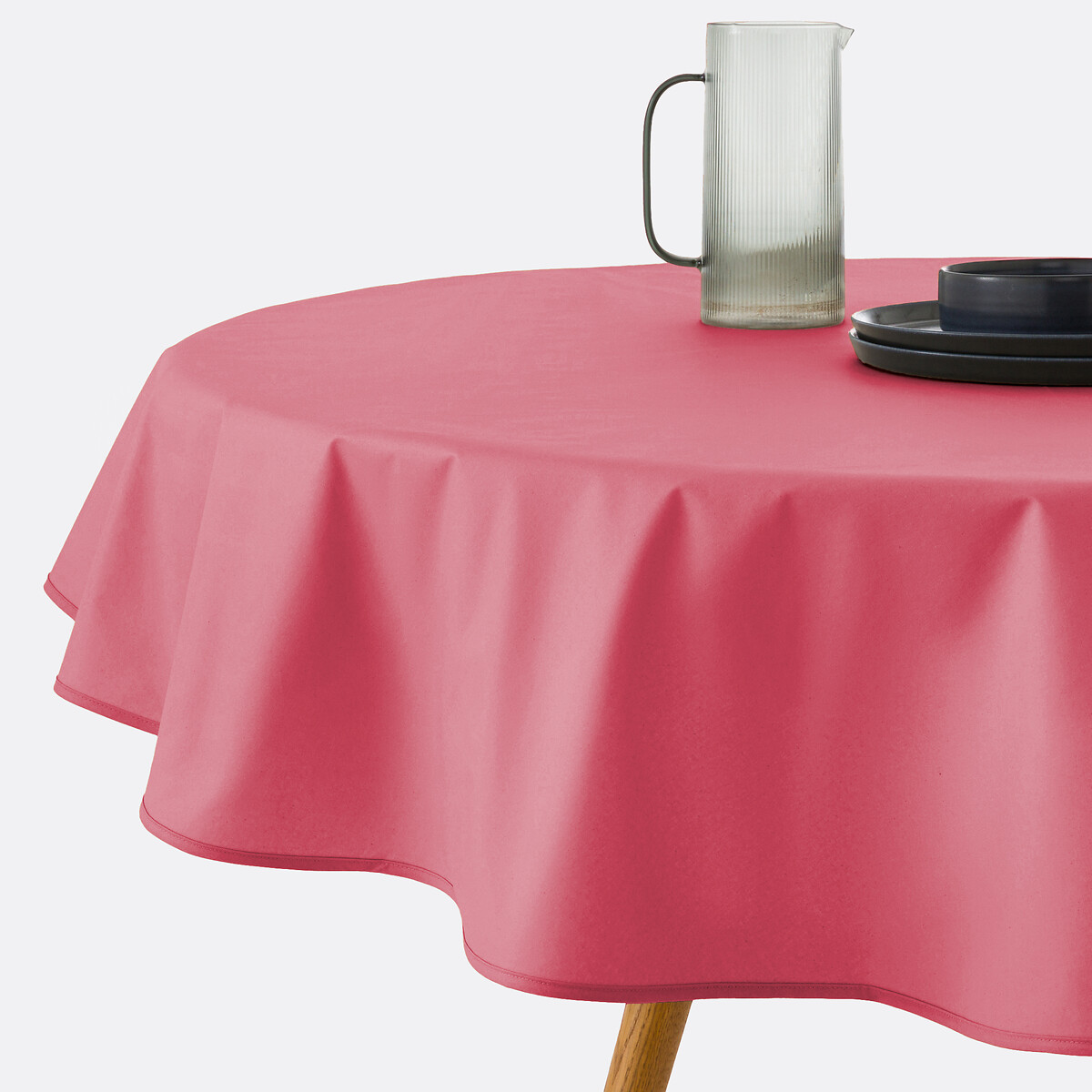 Βαμβακερό στρογγυλό τραπεζομάντηλο με απαλή υφή 160 cm