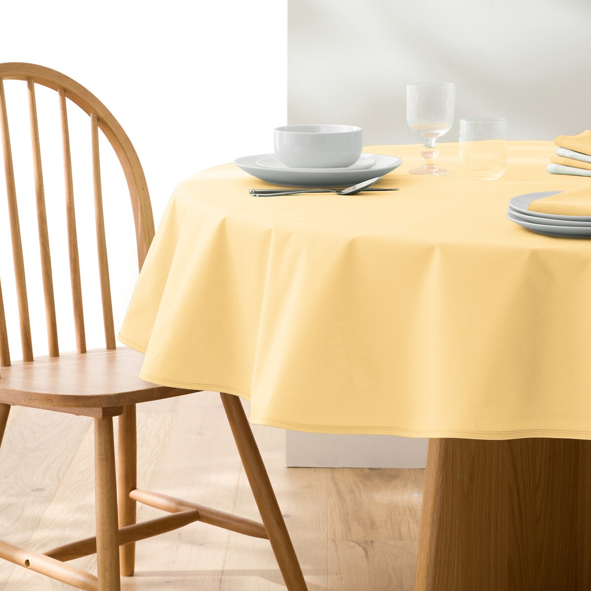 Βαμβακερό στρογγυλό τραπεζομάντηλο με απαλή υφή 160 cm