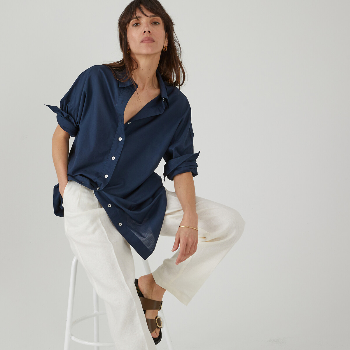 Πουκάμισο oversize με μήκος τουνίκ